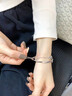 中国黄金（CHINA GOLD）925银双层叠戴蝴蝶结开口链条手镯女甜美银饰手链618生日礼物女生 蝴蝶结手镯【10g±1g】刻字+贺卡 实拍图