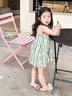 班喜迪女童夏装连衣裙2025新款洋气儿童吊带沙滩公主裙宝宝小童裙子夏季 绿色 120 cm 实拍图