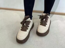 达芙妮加绒加厚棉鞋女冬季新款时尚百搭休闲鞋女运动厚底面包鞋板鞋女 米咖色加绒 38 实拍图