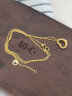 周六福（ZLF）520礼物     18K金项链女三色多彩肖邦链锁骨素链生日礼物 推拉圆珠款-黄-可调节46cm（1-1.2g) 实拍图