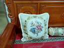 彩润 欧式靠枕腰枕沙发抱枕复古刺绣靠垫套子办公室客厅含芯大腰垫 镜里观花-米白 48X48CM 外套+ 枕芯 实拍图