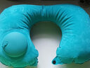 尚官（SingleLady）按压充气枕 按压式护颈枕旅行三宝商务出差飞机坐车便携 【植绒款套装】孔雀蓝 实拍图