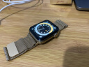 倾晨适用苹果手表表带apple watch s9表带米兰尼斯表带磁吸iwatch9/s8/7/6/se2/Ultra2男士女生款腕带 42/44/45/49mm-复古金 实拍图