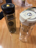 诺百纷磁弹杯茶水分离杯户外运动水杯网红学生水杯大容量水壶 T512 透明黑  800ml 实拍图