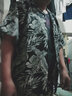 Angelgonzales夏威夷古巴领大码短袖冰丝花衬衫男胖子夏季薄款美式复古6939男 黑【树叶衬衫】 3XL 【165-180斤】 实拍图