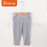贝瑞加（Babyprints）女童打底裤儿童夏季七分裤女孩木耳边裤子薄款弹力舒适 灰90 实拍图