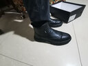AOSENTU 男靴秋冬新款头层牛皮马丁靴切尔西皮靴高帮棉鞋靴子英伦风黑色保暖加绒百搭男鞋AX521 黑色加绒款 41-255（皮鞋标准码） 实拍图