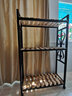 金羡花架阳台实木多层多肉绿萝室内花架子大盆景落地式铁艺花盆架带轮 四层长80*宽30*高180黑架+碳烤木 实拍图