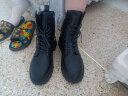 轩途诗马丁靴女加绒冬季系带英伦风短靴女厚底潮网红机车靴休闲女靴子 黑色 38 实拍图