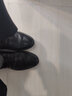 卡帝乐鳄鱼（CARTELO）男士皮鞋耐磨软牛皮休闲皮鞋男商务圆头厚底男鞋9803 黑色镂空 43 实拍图