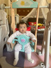 心启儿童秋千室内吊椅宝宝家用户外婴幼儿摇篮荡秋千幼儿园玩具 （小鹿款）秋千高级灰（铁杆款） 实拍图