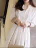 皮尔卡丹（pierre cardin）连衣裙2024新款夏季时尚女装韩版纯色短袖简约时尚中长款裙子女 白色 XL（建议115-125斤） 实拍图
