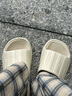 惠夫人拖鞋男夏浴室洗澡防滑家居室内EVA大码男士凉拖鞋居家用夏季拖鞋 卡其 38-39 （适合37-38穿） 实拍图