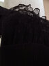 betu百图女装网纱拼接小高领木耳边灯笼袖针织连衣裙女2110T69 黑色 M 实拍图