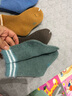 NIDUXIONG【5双儿童加厚袜子】童袜男冬季保暖棉中大童袜子男女孩毛圈袜棉 童袜加厚款 加绒袜口二杠男孩 5双 1-3岁 （适合脚长10-14厘米） 实拍图