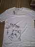 雅鹿短袖t恤男纯棉圆领韩版宽松大码半截袖青少年学生夏季休闲男士t恤 白/逗猫 M （重110-120斤高160-165） 实拍图