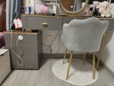 雅即（YAJI）智能梳妆台卧室实木大小户型现代轻奢简约无线充电多功能化妆台桌 灰120桌+多功能柜+智镜+花瓣椅 茶色钢化玻璃+蓝牙音响+无线充电 实拍图