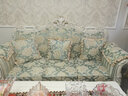 伊莱帝诗 欧式田园布艺沙发可拆洗 实木雕花别墅客厅美式沙发客厅123组合 单人位+双人位+三人位 实拍图