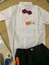 GOKU男童礼服套装幼儿园演出服背带裤夏季小主持人儿童西装毕业服花童 蓝色裤子+衬衫+背带+领结 140 建议体重47-55斤 实拍图