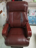 盛宁 老板椅真皮牛皮可躺办公椅按摩家用实木四脚大班椅书房会议椅子 棕色一级牛皮 加脚踏 加按摩 实拍图