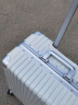 御旅新款PC飞机轮拉杆箱撞色铝框行李箱网红女登机箱子旅行箱男硬箱 白色 卡扣 20英寸 实拍图