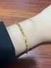 六福珠宝光影金系列蹦迪珠足金菱形圆珠黄金手链送礼计价L19TBGB0001 7.65克(含工费1285元)延长链版 实拍图