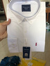 罗蒙（ROMON）纯棉牛津纺长袖衬衫男士休闲保暖上衣秋冬款中青年商务加厚衬衣男 1021白色 43 实拍图