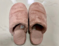 MUJI男女通用 暖柔系列 微纤维厚底拖鞋 男款女款JKA2CC2A 保暖 毛绒 烟熏粉色 L 260mm/42码（2.0） 实拍图