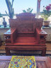 剡龍实木沙发菠萝木中式仿古雕花明清古典小户型冬夏两用客厅沙发家具 财源沙发113五件套(菠萝格木) 实拍图