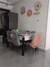 沐晨岩板餐桌实木可伸缩折叠圆餐桌椅组合现代简约小户型餐厅吃饭桌子 4轨道黑白色-雪山白岩板【皮椅】 1.50m一桌八椅 实拍图