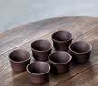 砂邑宜兴原矿紫砂杯全手工品茗杯套装功夫茶具茶盅主人小杯子紫泥君德 六只装 70ml 实拍图