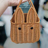 猎玄仿藤编织篮子收纳篮野餐篮手工兔水果篮筐春游拍照道具手提花篮 【大号兔篮】 17*17*15cm 实拍图