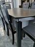 初屋 餐桌 岩板餐桌椅组合现代简约伸缩折叠圆桌家用小户型实木饭桌子 黑灰色-意大利灰岩板-实木椅 1.5m 单餐桌 实拍图