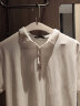 吉普（JEEP）T恤男夏季短袖男士polo打底衫翻领商务休闲上衣服 白色 2XL  晒单实拍图