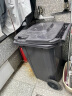 天枢100升环卫垃圾桶特厚款塑料有轮子翻盖分类可回收室户外大号大容量物业酒店商用厨房灰色(其他垃圾) 实拍图