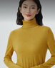 哥弟真的好（GIRDEAR）女装高领葱纱羊毛打底针织衫女A300975 姜黄 M (3) 实拍图