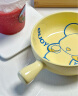 启派（QIPAI）高颜值陶瓷餐具套装家用日式卡通碗儿童饭碗网红菜盘家庭碗碟套装 卡通熊手柄碗【969】6寸 实拍图