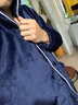 琼瑛睡衣女秋冬加厚男珊瑚绒情侣家居服保暖衣裤套装 男款-藏青色 XXL 实拍图