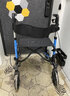 老人手推车可坐老年人助行器代步车残疾人助步车铝合金四轮折叠买菜购物车 蓝色 实拍图