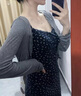 小野七天纯欲碎花连衣裙女夏显瘦吊带裙子温柔百搭开衫+连衣裙韩式两件套 M 建议体重100—110斤 实拍图