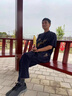 花花公子唐装中山装男士春夏季中国风短袖套装道袍汉服晨练服民族风古装 大龙长袖藏青套装.. XL 实拍图