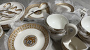 传世瓷 碗碟套装欧式奢华骨瓷餐具套装家用 景德镇高档西式创意碗盘子 {作品花色名称：爱马仕）60件奢华套装礼盒包装 实拍图