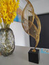 初见 客厅轻奢摆件办公室玄关柜艺术金属摆设样板房装饰品家居工艺品 风生水起摆件【合金底座高款】 实拍图