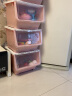 2个装储物收纳用品翻盖抽屉式收纳箱柜架筐零食储物盒塑料前开式玩具整理箱子厨房浴室客厅卧室大号 粉色-2个装 实拍图