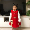 柚一杉童装女童套装裙女宝宝冬装拜年礼服连衣裙加绒洋气外套儿童两件套 天鹅背心裙+白色加绒打底+小熊 110 (建议身高105cm左右) 实拍图