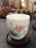 端匠  素烧羊脂玉茶杯素烧陶瓷杯子单杯功夫茶具品茗家用办公主人杯 禅定杯-荷花绿映杯 实拍图