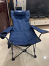 郝麦户外折叠椅子便携午休靠背休闲躺椅露营沙滩椅钓鱼凳导演椅 蓝色 实拍图