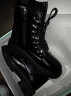 轩途诗马丁靴女加绒冬季系带英伦风短靴女厚底潮网红机车靴休闲女靴子 黑色 35 实拍图