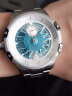 史尼嘉（sniica） 太阳之子手表全自动镂空机械表防水钢带腕表欧美潮流时尚大表盘手表男 达芬奇8026M-破晓蓝光 实拍图