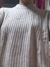 无印良品 MUJI 女式 含牦牛绒羊毛 宽罗纹编织 高圆领毛衣 长袖针织衫简约 燕麦色 L 实拍图